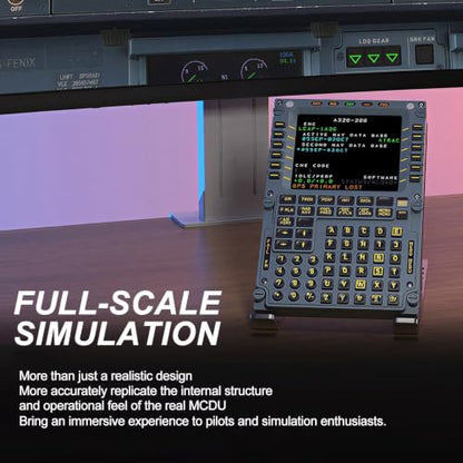Flight Simulator Control Panel Cockpit Accessory Full HD Glass Display Plug & Play Desktop Aviation Game Simulator Full Set With LSK Keys For Flight Sim Enthusiasts Home Hobby Beginners