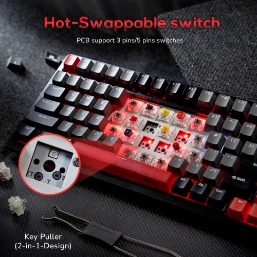 RK ROYAL KLUDGE RK98 Gaming Keyboard, Wireless Mechanical Keyboard 100 Keys Tri-Mode BT5.1/2.4G/USB-C Full Size Hot Swappable Custom Keyboard with Numpad RGB Backlit, Massive Battery, Silver Switch - color: Black, size: Hot Swap Sliver Speed Switch