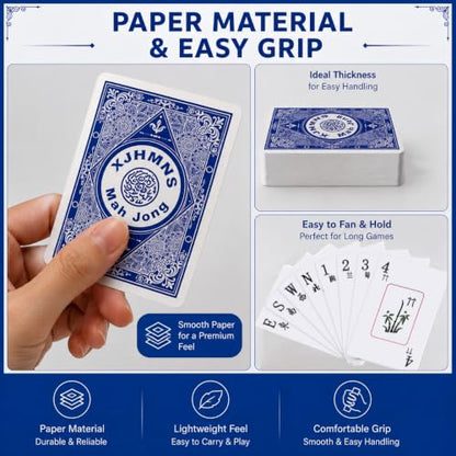 Mahjong Playing Cards 2025, Traditional Card Game Set (Paper) - style: paper
