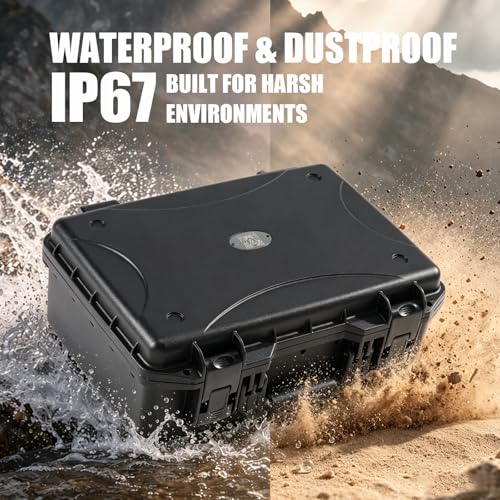 GORPANIX 18.5 x 14 x 7.7 Inch Hard Case with Customizable Foam, Hard Shell Protective Case for Mics, Heavy Duty IP67 Waterproof Gear for Microphone, Camera, Equipment, Electronics, Drone, Tools, etc - size: 18 inch Pluck Foam