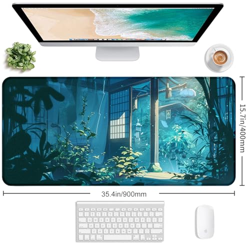 Tropical Plants XL Extended Gaming Keyboard Pad Computer Non Slip Mouse Pad | Large Extended Mouse Pad; Full Desk Coverage; Waterproof Coating; Stable Anti-Slide Base For Gaming, Office, Study Daily Use - color: Tropical Plants