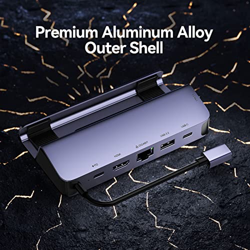 QUUGE Steam Deck Dock, 6 in 1 Valve Steam Deck Docking Staion with 2*USB-A & USB-C 5Gbps, HDMI 2.0 4K60Hz Output, 1000M Ethernet Gigabit, 100W Charging, Steam Deck Accessorie