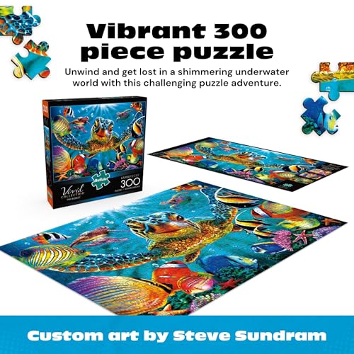 Buffalo Games - Tiny Bubbles - 300 Piece Puzzle for Adults - Oversized, Easy-to-Hold Pieces - Steve Sundram Ocean Scene - Premium Giftable Jigsaw