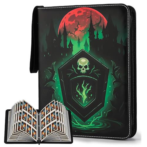 9 Pocket Card Binder for MTG/YGO/PTCG/Game Cards,Holds 720 Cards,Premium Card Collector Book for TCG Players,Toys Gifts for Kids-Green - color: 2-Green