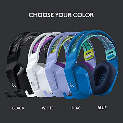 Logitech G733 Lightspeed Wireless Gaming Headset - White | Suspension headband, LIGHTSYNC RGB, Blue VO!CE mic technology, PRO-G audio drivers - color: White