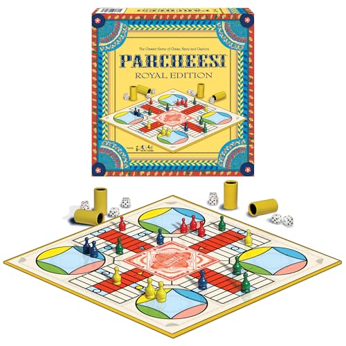 Parcheesi Royal Edition, with Charming Graphics, by Winning Moves Games USA | Classic Family Favorite, Fine Tokens and Dice Cups Included, 2-4 Players