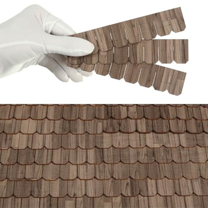 Miniature Roof Shingle Strips for 1:12 Scale Dollhouse Roofing | Set of 25 strips, REDUCIO! - color: Creamy Gray