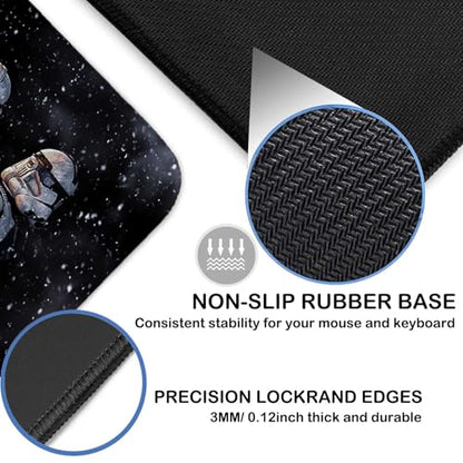 Extra Large Gaming Mouse Pad Design Desk Pad XXL,Mousepad with Non-Slip Rubber Base & Stitched Edges Mouse Mat,Portable Desk Mat for Computer Keyboard Mice Laptop and PC,31.5X15.7 inches - color: Pattern06