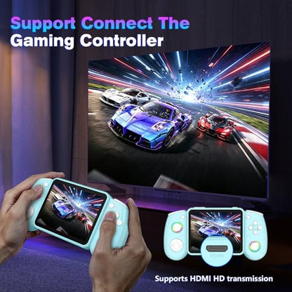 RG43H Pro Retro Handheld Game Console, 4.3 Inch Retro Gaming Console with 4000mAh Battery, RK3562 Opensource Hand Held Games Console, EmuELEC&RGBOX Dual Systems Video Console, HDMI TV Output,Baby Blue - color: Baby Blue