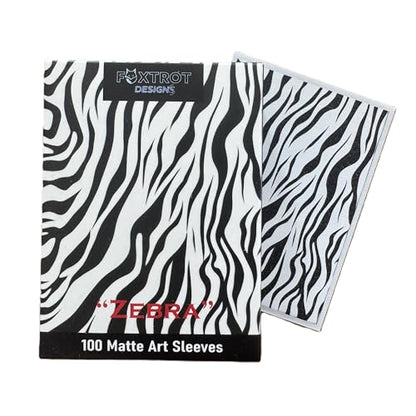 Foxtrot Designs TCG Art Card Sleeves - 100 Count Card Protectors with Matte Textured Back - Compatible with Magic The Gathering and Other TCGs & LCGs (Zebra) - color: Zebra