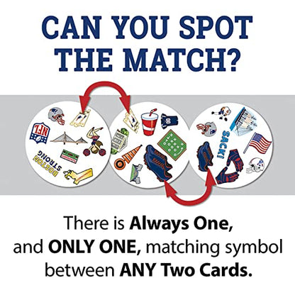 Masterpieces Officially Licensed NFL New England Patriots Spot It Game for Kids and Adults - style: New England Patriots