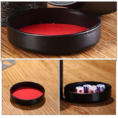 Yardwe Felt Lined Dice Cup Lid Set for Game Night 5-Piece Shaker Base Sturdy and Easy-to-Use Accessories for and Party Games