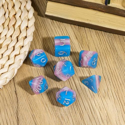 DND Dice Set Blue-Pink Polyhedral Dice Set for D&D Tabletop Games | Leather Storage Bag, DM Gift, for Dungeons and Dragons Role Playing Games - color: Blue&pink5