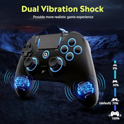 QRD Spark N5 Wireless Controller for PS5 Pro Slim PS4 PS3 PS2 Steam Deck PC Windows Mac iOS Android TV Box, Halleffect Gamepad Joystick with Touchpad, 6 Axis Gyro, Dual Vibration, Mapping, Macro