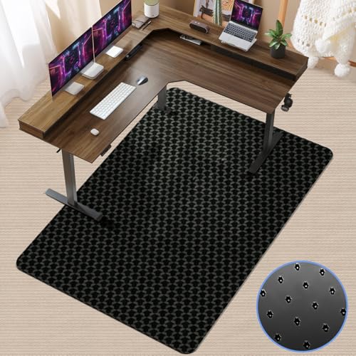 Vicwe Office Chair Mat for Carpet, 63"x51" Heavy Duty Chair Mat with Studs | Large Anti-Slip Waterproof Carpet Protector, Desk Chair Mat for Rolling Chair, Easy Glide Floor Mat for Gaming, Home, Black - color: Black, size: 63" x 51" (for low-pile carpet)