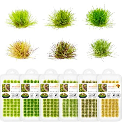 Warmtree 360 Pcs Static Grass Lowland Shrubs Tuft Terrain Model Kit for Train Landscape Railroad Scenery Sand Military Layout Model Miniature Bases and Dioramas - color: Color D