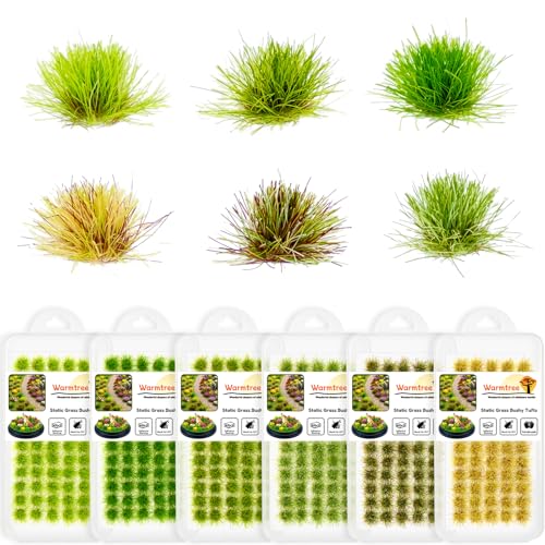 Warmtree 360 Pcs Static Grass Lowland Shrubs Tuft Terrain Model Kit for Train Landscape Railroad Scenery Sand Military Layout Model Miniature Bases and Dioramas - color: Color D