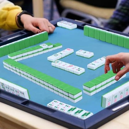 Cuffbow Dinkball-Themed Engraved American Mahjong Tile Set 160 Quality White Tiles (1.2 Inch, Tiles Only) Mini American Mahjong Game Set for Ideal Gifts, No Additional Accessories(Green) - color: Green, style: Dinkball
