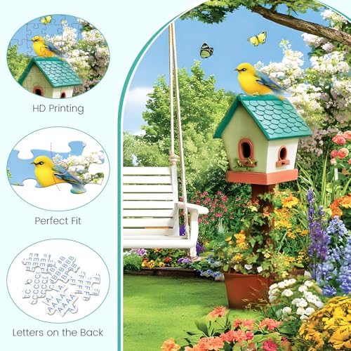 300 Piece Puzzles for Adults, Garden Swing 300 Piece Puzzle,Blooming Flower Paradise Jigsaw Puzzle, Perfect for Family Game Night, Home Wall Decor, Ideal Gift for Adults, Kids, Seniors, 20.5 x 15 in - style: Garden Swing