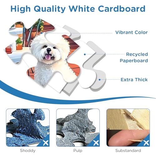 Jigsaw Puzzles 500 Pieces for Adults, Bichon Frise Flower Seagull Puzzles 500 Pieces for Adults Seniors, Dust-Free Landscape Adult Jigsaw Puzzle, Challenging Puzzle Great Gift for Friends - style: Landscape