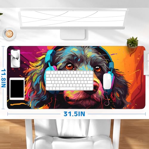 Gaming Mouse Pad, Desk Mat for Keyboard and Mouse, Large Mouse Pad for Desk, Computer Mousepad - color: Cool Dog Head 1