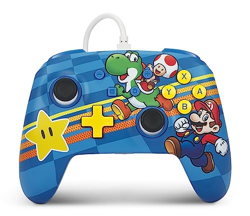 PowerA Enhanced Nintendo Switch and Switch 2 Wired Controller - Mushroom Kingdom Friends, Mario Switch Controller, Mappable Gaming Buttons, Officially licensed - color: Mushroom Kingdom Friends