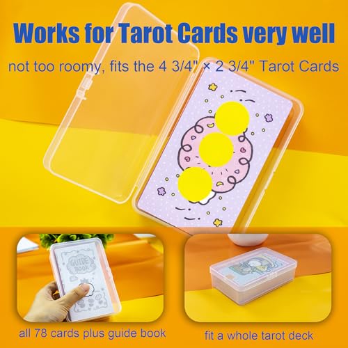 JINUPHION 3 Pcs Tarot Card Case, Tarot Card Holder for 4 3/4"×2 3/4" Standard Tarot Cards, Plastic Clear Card Deck Box Storage, Playing Card Case for Large-sized Cards,5" ×3 1/4" ×1 3/8" (NO Cards) - size: 3 pcs Tarot