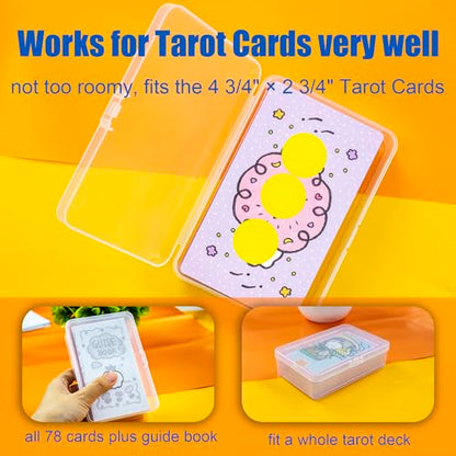 JINUPHION 3 Pcs Tarot Card Case, Tarot Card Holder for 4 3/4"×2 3/4" Standard Tarot Cards, Plastic Clear Card Deck Box Storage, Playing Card Case for Large-sized Cards,5" ×3 1/4" ×1 3/8" (NO Cards) - size: 3 pcs Tarot