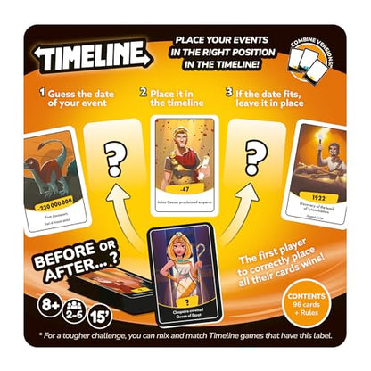 Timeline Card Game (2025 Refresh) | Fun Educational History & Trivia Game for Kids and Adults, Place Events in Chronological Order, Ages 8+, 2-6 Players, 15 Mins