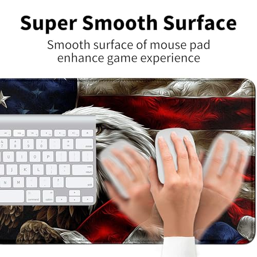 Eagle Holding American Flag for MTG & TCG Playmat Mouse Pad,BFDHGQZC 24" x 14" Game Mat for MTG/RPG/CCG Trading Card Game Playmats Table Mat Perfect for Card Games Video Games Computer Office - color: Eagle Holding American Flag