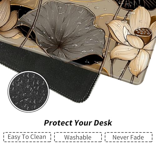 Lotus Leaves for MTG & TCG Playmat Mouse Pad,BFDHGQZC 24" x 14" Game Mat for MTG/RPG/CCG Trading Card Game Playmats Table Mat Perfect for Card Games Video Games Computer Office - color: Lotus Leaves
