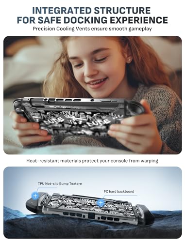 Mumba Blade Series Case for Nintendo Switch 2 [Dock Friendly] [Military-Grade Protection] Switch 2 Grip Protective Cover Shell, Quick-Release Joy-Con, Accessories for Switch 2 Controllers (Skidz) - color: Skidz