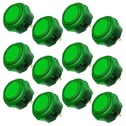 Qanba Gravity KS Mechanical Shafts Silent Pushbutton 24mm Snap-in (Boxed (Clear Green E05(12 pcs) - color: Clear Green E05(12 pcs）