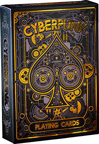 Cyberpunk Gold Playing Cards, Cardistry Decks, White Deck of Playing Cards for Kids & Adults, Cool Playing Cards with Card Game e-Book, Unique Playing Cards for Poker, Cyberpunk Cards - color: Gold