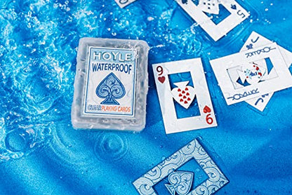 Hoyle Waterproof Clear Plastic Playing Cards 1 Deck Outdoor Pool | Flexible plastic resists bending and tearing, Rinse clean after use, Perfect for camping and beach games