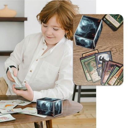 Strong Magnet for TCG MTG Commander Deck Box Playing Card Case Magic Deck Box Creative Pattern Trading Card Storage Box for Collectible Games, Mysterious and Magical Castle - color: Skeleton Red Flowers