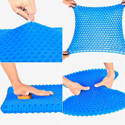 Gel Seat Cushion, Cooling Honeycomb Design for Office Chair Car Wheelchair | Cool & Breathable, Soft & Comfortable - color: Blue