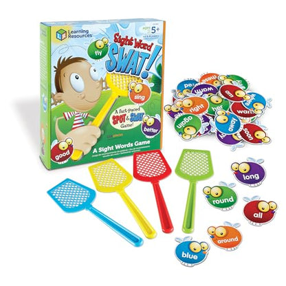 Learning Resources Sight Word Swat A Sight Words Game - Phonics Flash Cards, Board Games for Kids, Montessori Spelling , Homeschool, Classroom Must Haves, Teacher Supplies, Gifts for Boys and Girls - style: Sight Word Swat