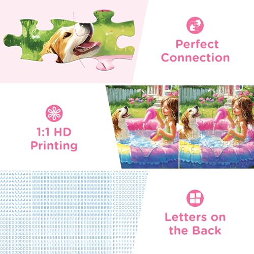 300 Piece Puzzles for Adults,Jigsaw Puzzles 300 Pieces Summer Puzzle | Dog Puzzle for Adults Kids Seniors, Girl Jigsaw Puzzle Games Premium Cardboard Puzzles Birthday Party Family Activity Gift - style: Summer