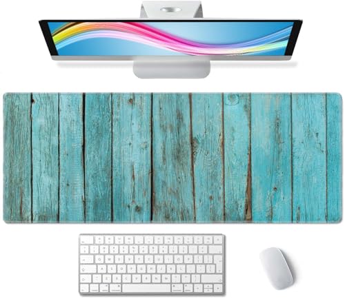 Shabby Wood XL Mouse Pad,Large Mouse Pad Gaming 31.5 x 11.8 in Mouse Mat Desk Pad,Extended Keyboard Mousepad Large Desk Mat with Non-Slip Rubber Base and Stitched Edge for Home Office - color: Shabby Wood