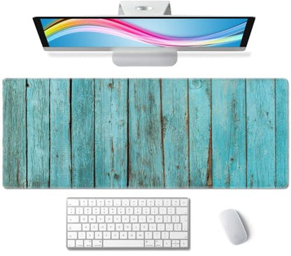 Shabby Wood XL Mouse Pad,Large Mouse Pad Gaming 31.5 x 11.8 in Mouse Mat Desk Pad,Extended Keyboard Mousepad Large Desk Mat with Non-Slip Rubber Base and Stitched Edge for Home Office - color: Shabby Wood