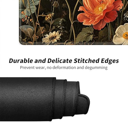 Garden with Flowers and Insects for MTG & TCG Playmat Mouse Pad,BFDHGQZC 24" x 14" Game Mat for MTG/RPG/CCG Trading Card Game Playmats Table Mat Perfect for Card Games Video Games Computer Office - color: Garden With Flowers and Insects