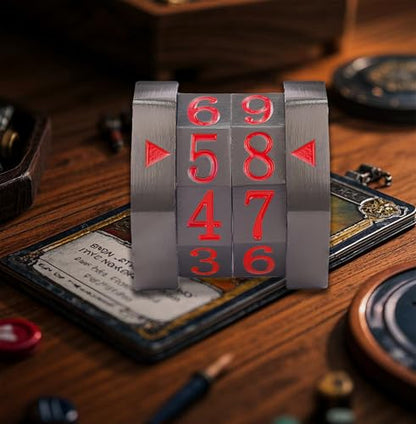 Metal MTG Life Counter, Life Counter MTG, Magic Life Counter Gift Box Packaging Suitable for Board Games, Card Games, Compatible with MTGs and TTRPG(Black Nickel_Red) - color: Black Nickel_red