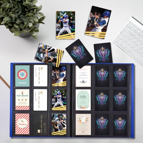 Card Binder, Upgraded 9 Pockets Trading Card Collection Binder for Cards, 360 Card Book Holder Album for Yugioh, MTG, TCG, Magic, Sports Cards - Blue - color: Dark Blue