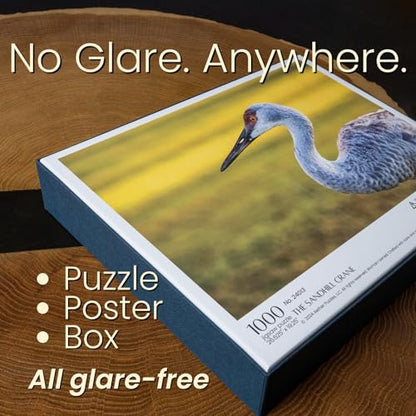 The Sandhill Crane, Premium 1000 Piece Jigsaw Puzzle for Adults, Glare-Free, Soft-Touch Puzzles, Made in USA, Puzzle Lovers Gift Ideas, 26.6" x 19.25" - color: The Sandhill Crane