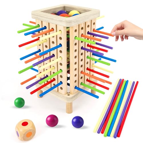Pichoi Montessori Game Wooden Board Game - Multiplayer Family Travel Game - Math Educational Fine Motor Skills Toy for Boys Girls Ages 3-8, Perfect Holiday & Birthday Gift