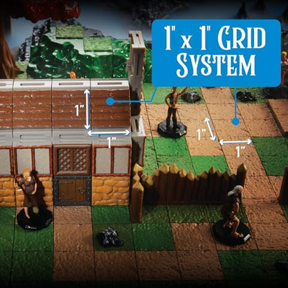 Monster Adventure Terrain - NEW! Dungeon Builder Set (159pc) - 3D Interchangeable Dungeon System w 19 New Tiles - Build Modular Worlds in a Snap & Elevate Your Campaign - Compatible with DND - color: Dungeon Builder Set