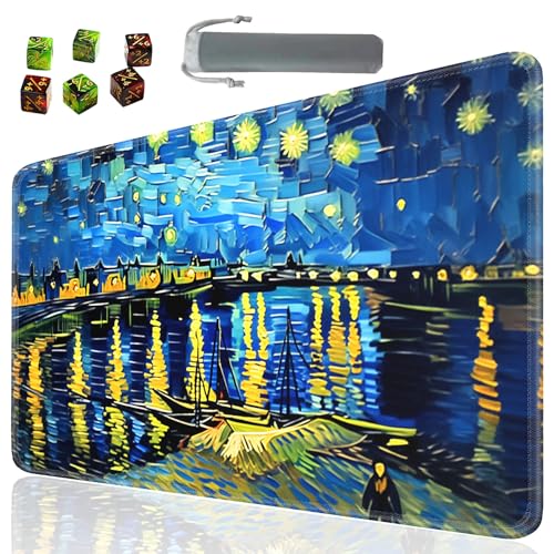 Board Game for TCG Playmat Table Mats Games Size 60X35 cm Mousepad Compatible for MTG RPG CCG Trading Card Game Play mats with 6 Dice (Playmat 136) - color: Sotw-playmats-1-136