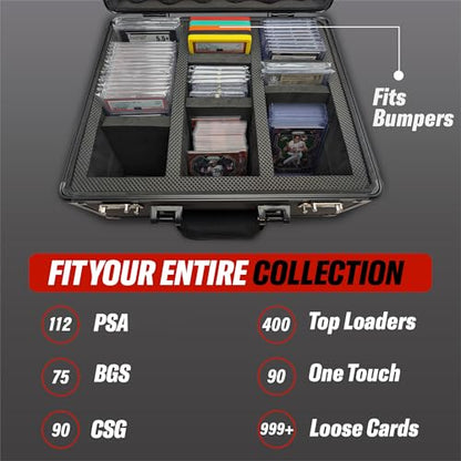 Graded Card Case, 3 Row Graded Card Storage Box, Trading Card Case, PSA Card Cases for Sports Cards Case, PSA Slab Case For Graded Cards - Black