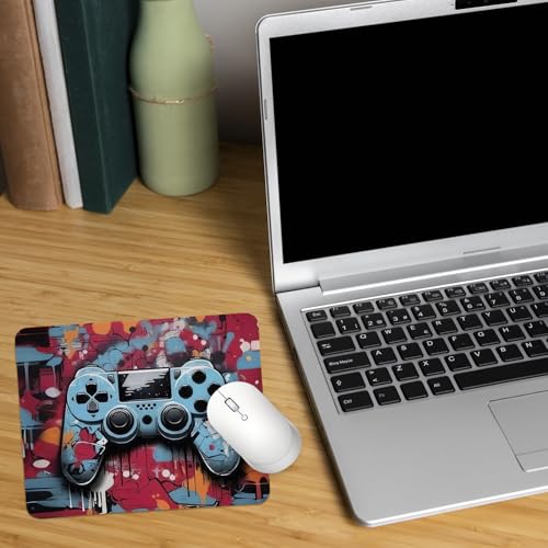 hold fizz Gaming Mouse Pad, Small Cool Gamer Mouse Pad, Gaming Mousepad Accessories for Desk, Laptop, Office, Computer, 9.5x7.9 Inch - color: gamepad blue